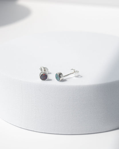 Australian Opal Stud Earrings 925 Sterling Silver Healing Crystal