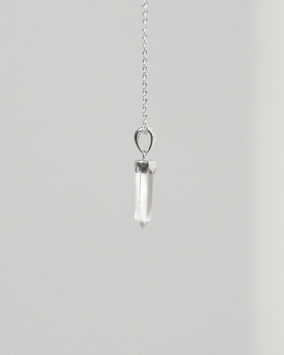 Clear Quartz Point Pendant 925 Serling Silver Crystal Necklace Healing Crystal