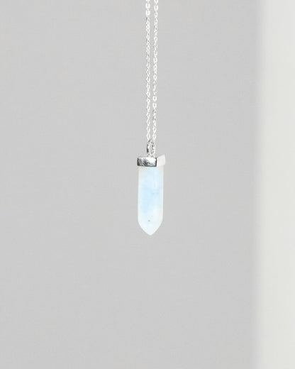 Rainbow Moonstone Pendant 925 Sterling Silver Crystal Necklace Healing Crystal