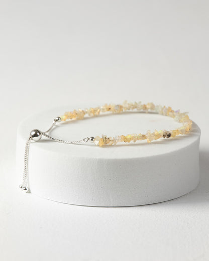 Ethiopian Opal Raw Chip Bracelet 925 Sterling Silver Healing Crystal