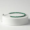 Malachite 3mm Faceted Bead Bracelet 925 Sterling Silver Healing Crystal