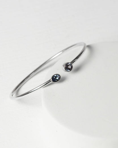 Tanzanite Faceted Bangle 925 Sterling Silver Bracelet Healing Crystal