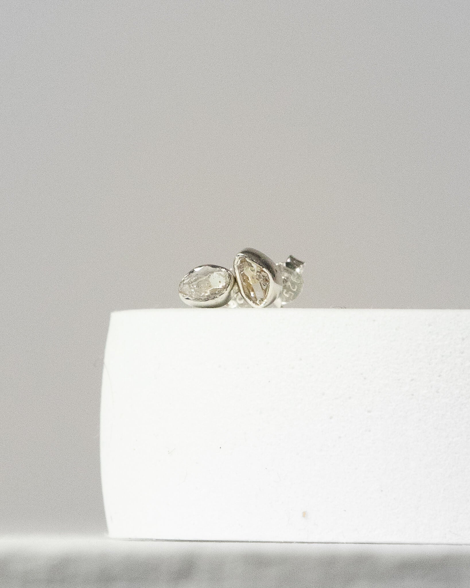 Herkimer Diamond Stud Earrings 925 Sterling Silver Healing Crystal