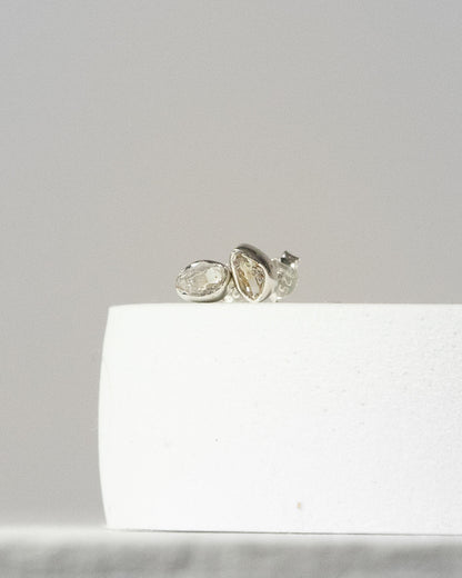 Herkimer Diamond Stud Earrings 925 Sterling Silver Healing Crystal