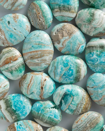 Blue Aragonite Palm Stone Healing Crystal