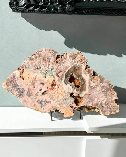 Pink Amethyst Slab on Stand Healing Crystal