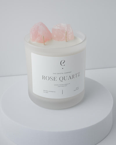 Rose Quartz Crystal Candle