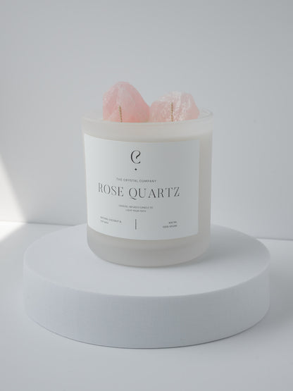Rose Quartz Crystal Candle Healing Crystal