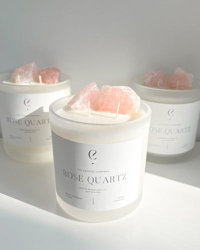 Rose Quartz Crystal Candle Healing Crystal