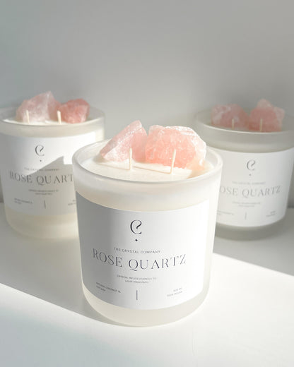 Rose Quartz Crystal Candle Healing Crystal