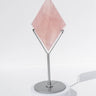 Rose Quartz Diamond on Silver Stand Healing Crystal