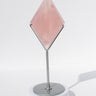 Rose Quartz Diamond on Silver Stand Healing Crystal