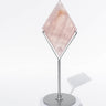 Rose Quartz Diamond on Silver Stand Healing Crystal