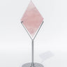 Rose Quartz Diamond on Silver Stand Healing Crystal