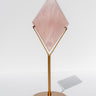 Rose Quartz Diamond on Gold Stand Healing Crystal