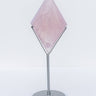 Rose Quartz Diamond on Silver Stand Healing Crystal