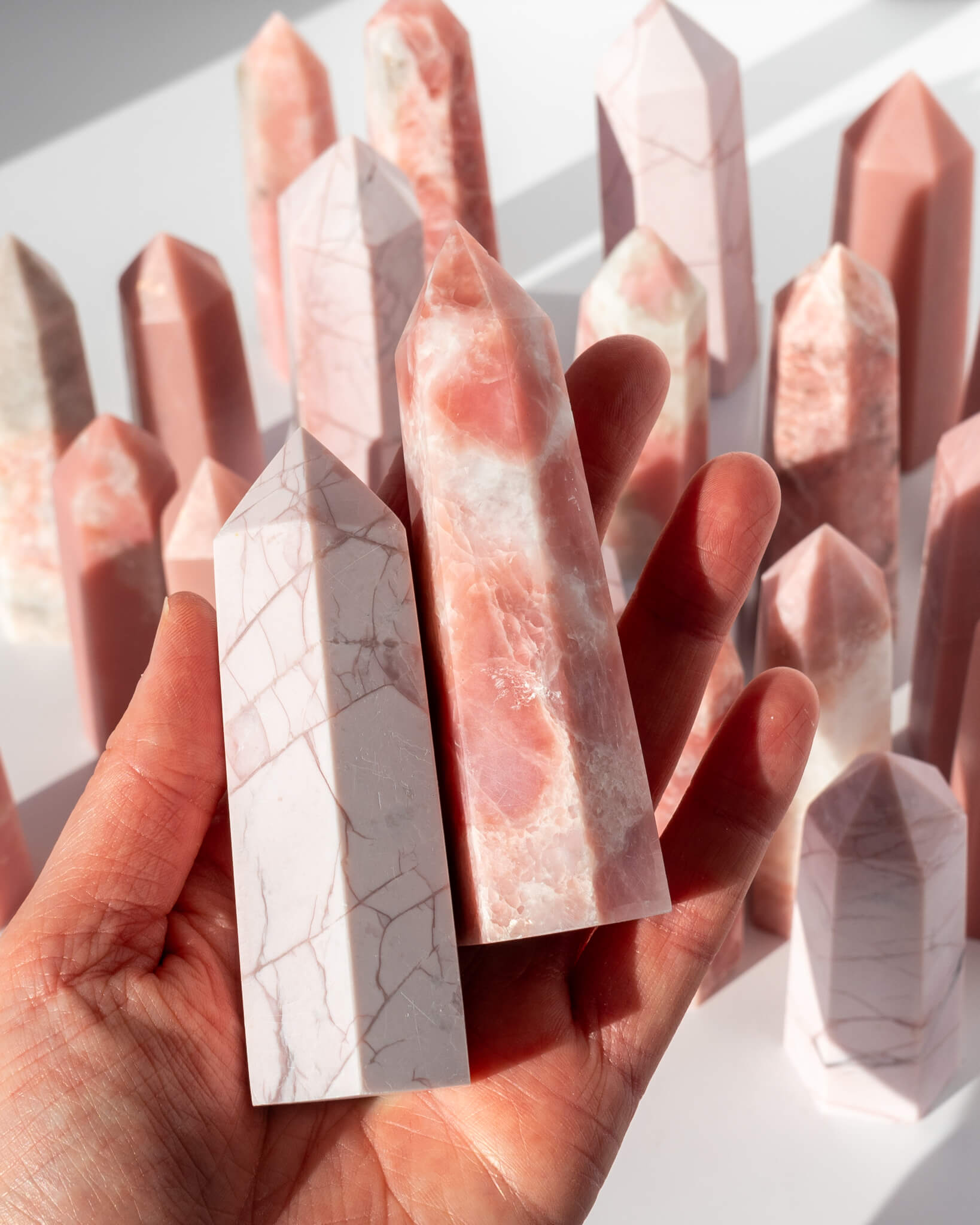 Pink Opal Point Healing Crystal