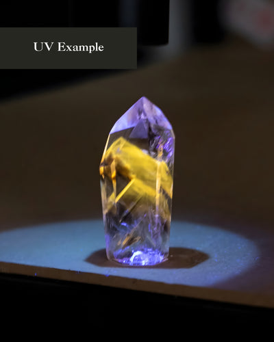 UV Reactive Phantom Powellite Amethyst Crystal Root - 53