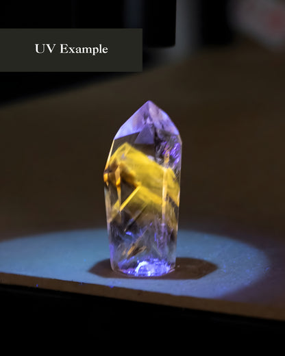 UV Reactive Phantom Powellite Amethyst Crystal Root - 28