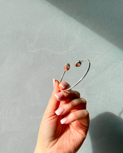 Libyan Desert Glass Raw Bangle 925 Sterling Silver Bracelet Healing Crystal