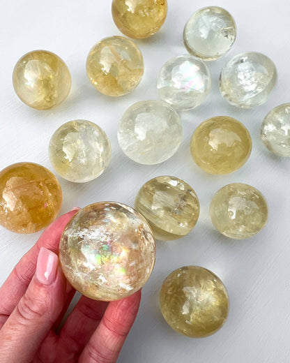 Optical Honey Calcite Sphere Healing Crystal