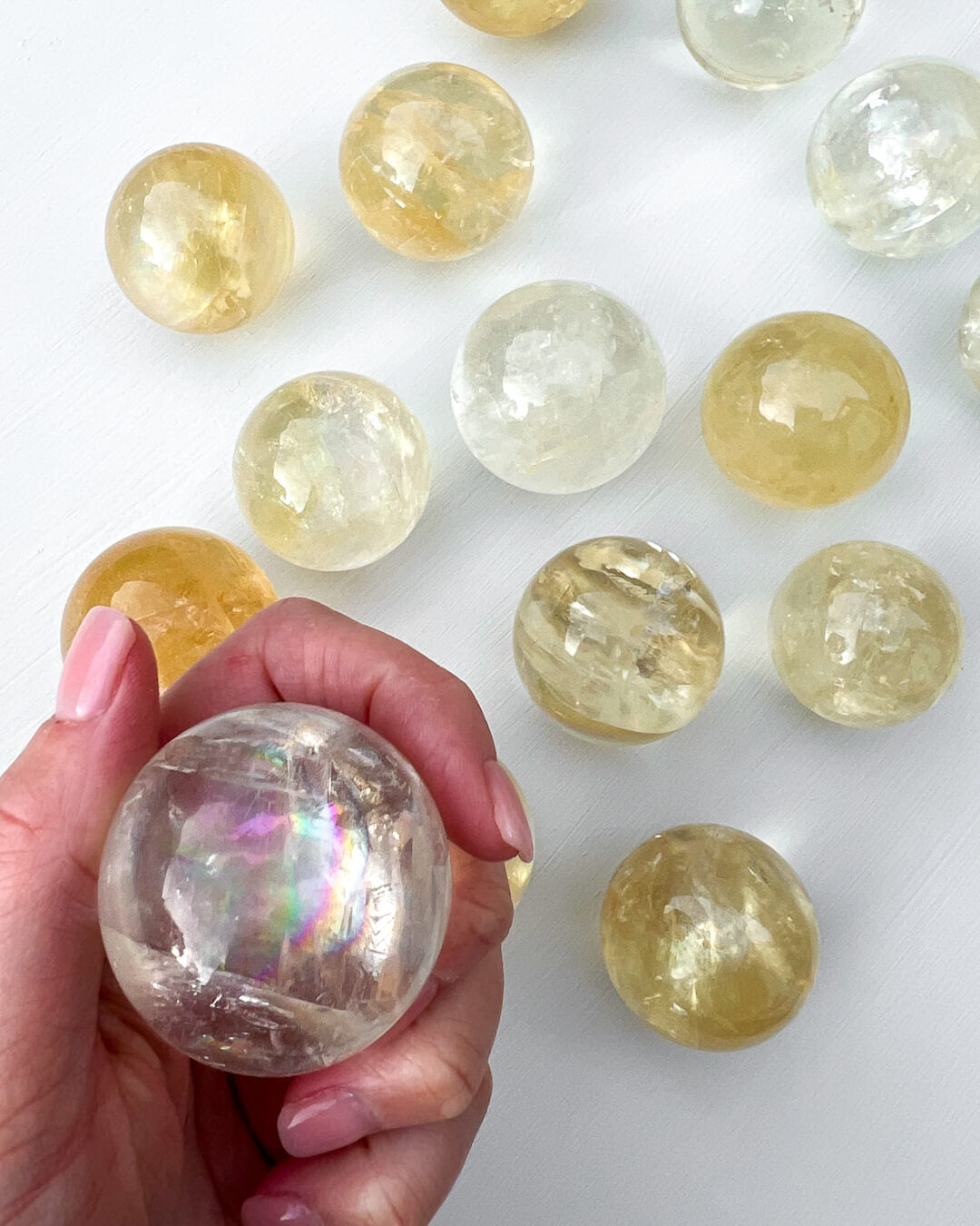 Optical Honey Calcite Sphere Healing Crystal