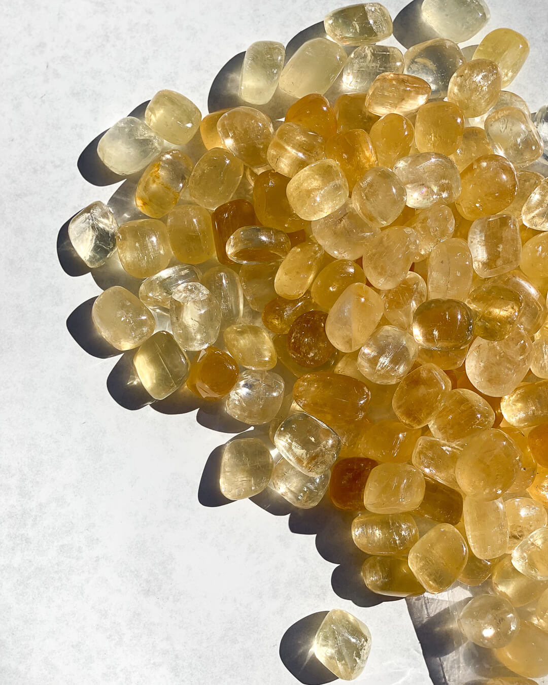 Optical Yellow Calcite Tumble Stone