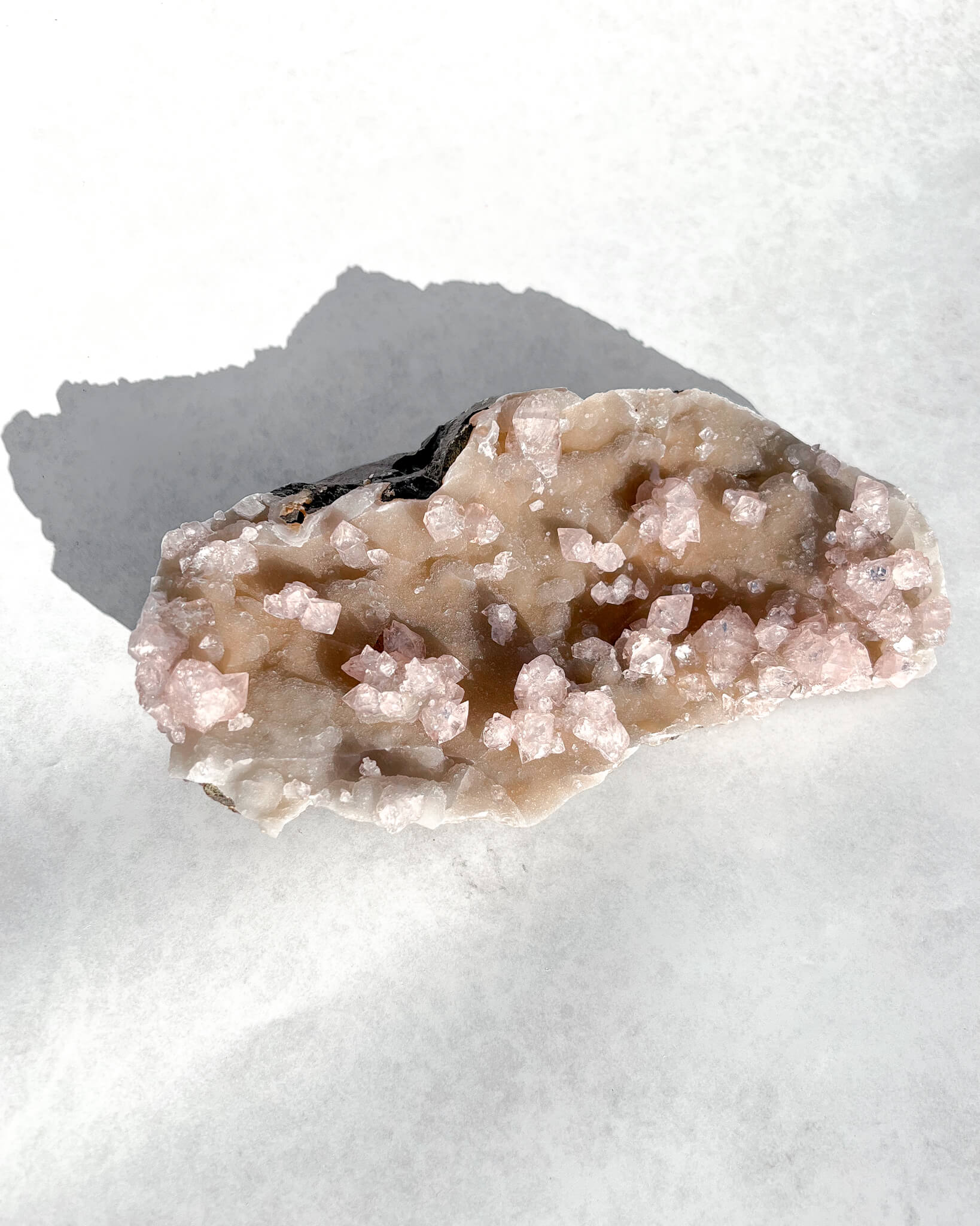 Pink Apophyllite on Grey Chalcedony - 139