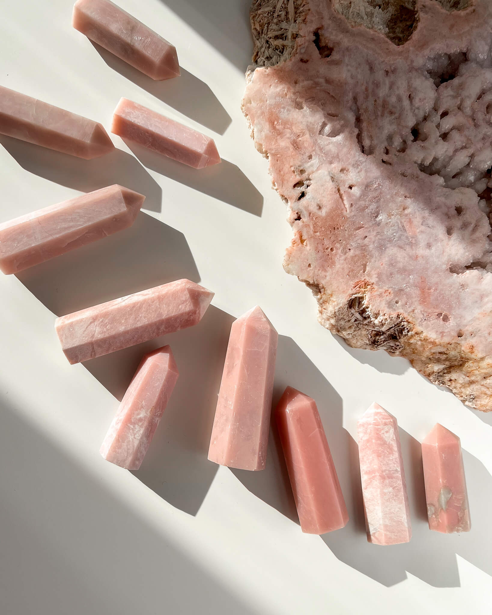 Pink Opal Point Healing Crystal