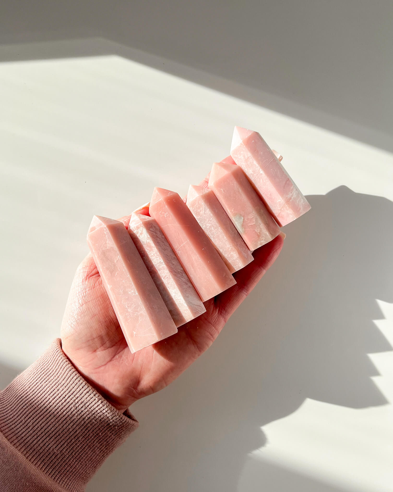 Pink Opal Point Healing Crystal