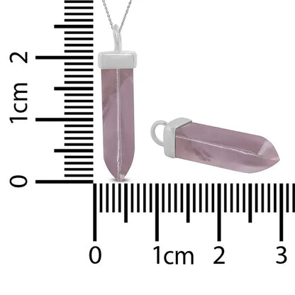 Rose Quartz Pendant 925 Sterling Silver Crystal Necklace Healing Crystal