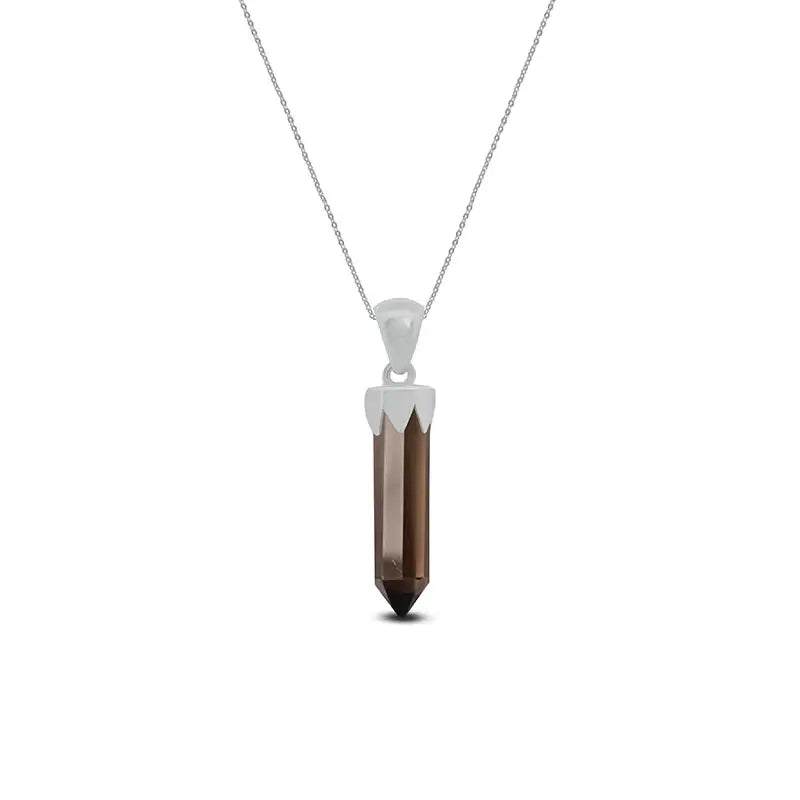 Smoky quartz sales crystal necklace