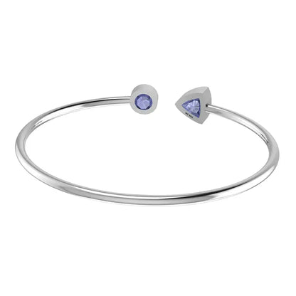 Tanzanite Faceted Bangle 925 Sterling Silver Bracelet Healing Crystal