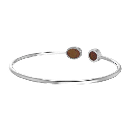 Amber Bangle 925 Sterling Silver Bracelet Healing Crystal