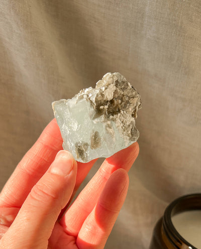 Aquamarine & Golden Mica Specimen - 68