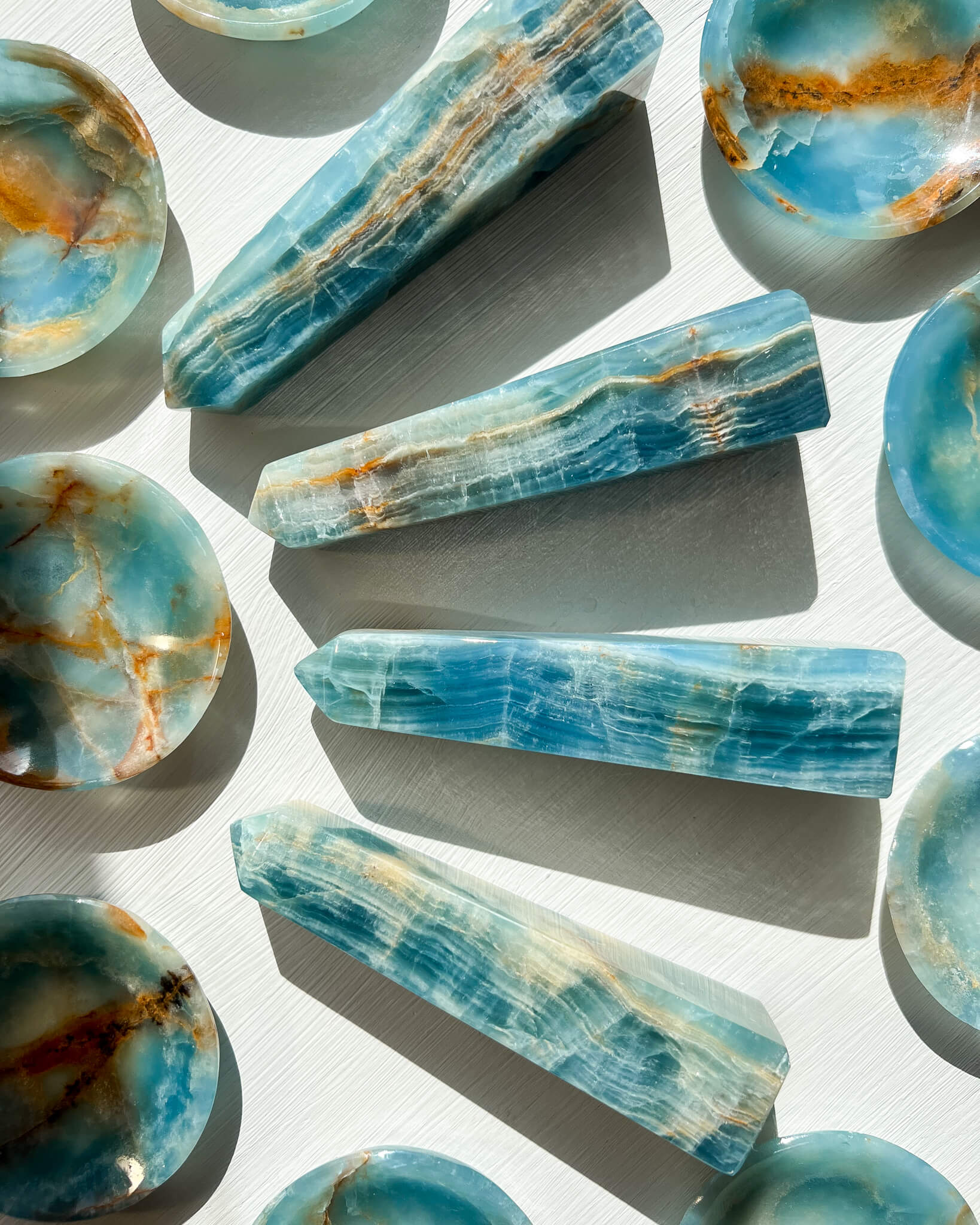 Aquatine Lemurian Blue Onyx Obelisk Healing Crystal