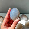 Blue Rose Quartz Palm Stone Healing Crystal