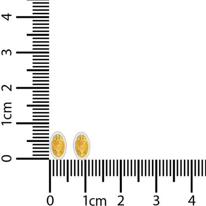 Citrine Faceted Stud Earrings 925 Sterling Silver Healing Crystal