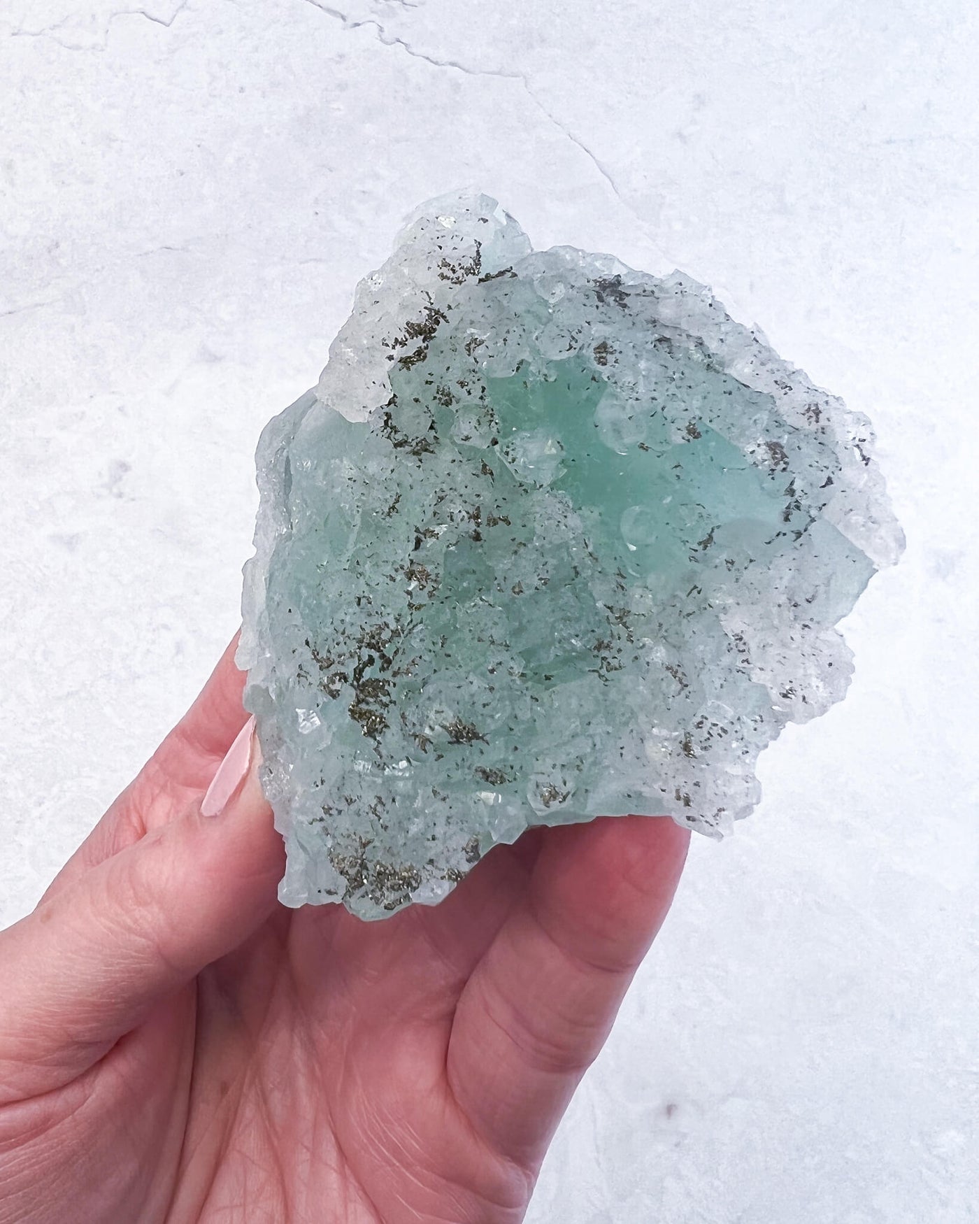 Green Fluorite With Pyrite - 63