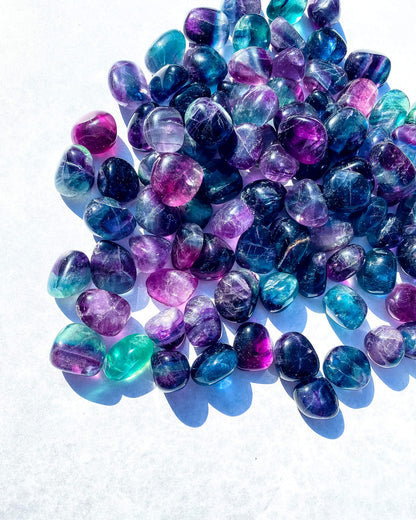 Rainbow Fluorite Tumble Stone Healing Crystal
