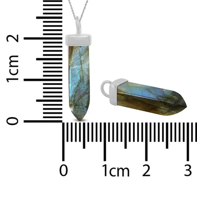 Labradorite Pendant 925 Sterling Silver Necklace