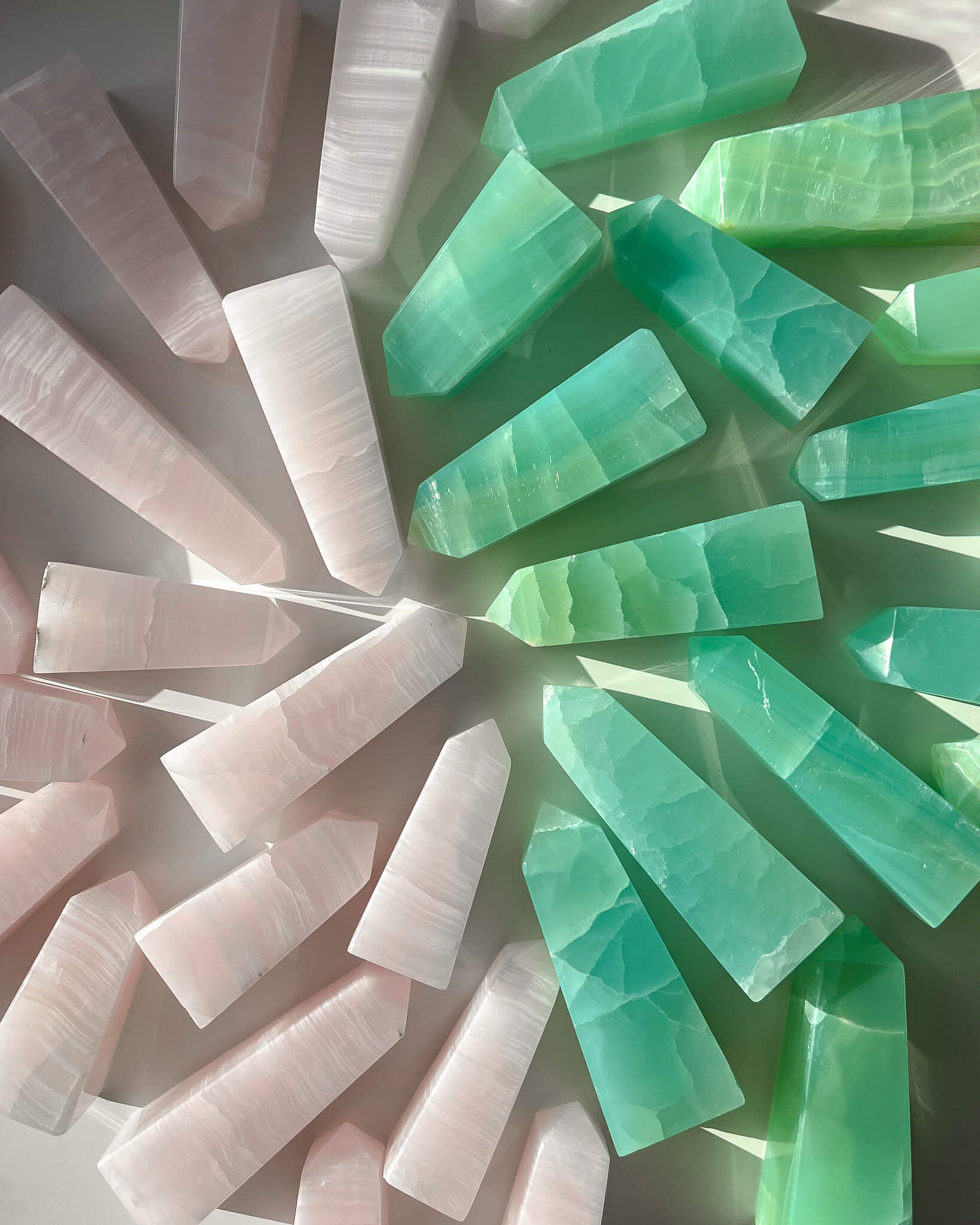 Pistachio Calcite Tower Healing Crystal