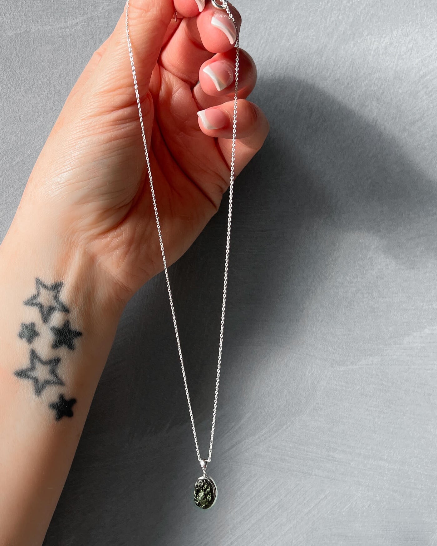 Moldavite Raw Pendant 925 Sterling Silver Necklace