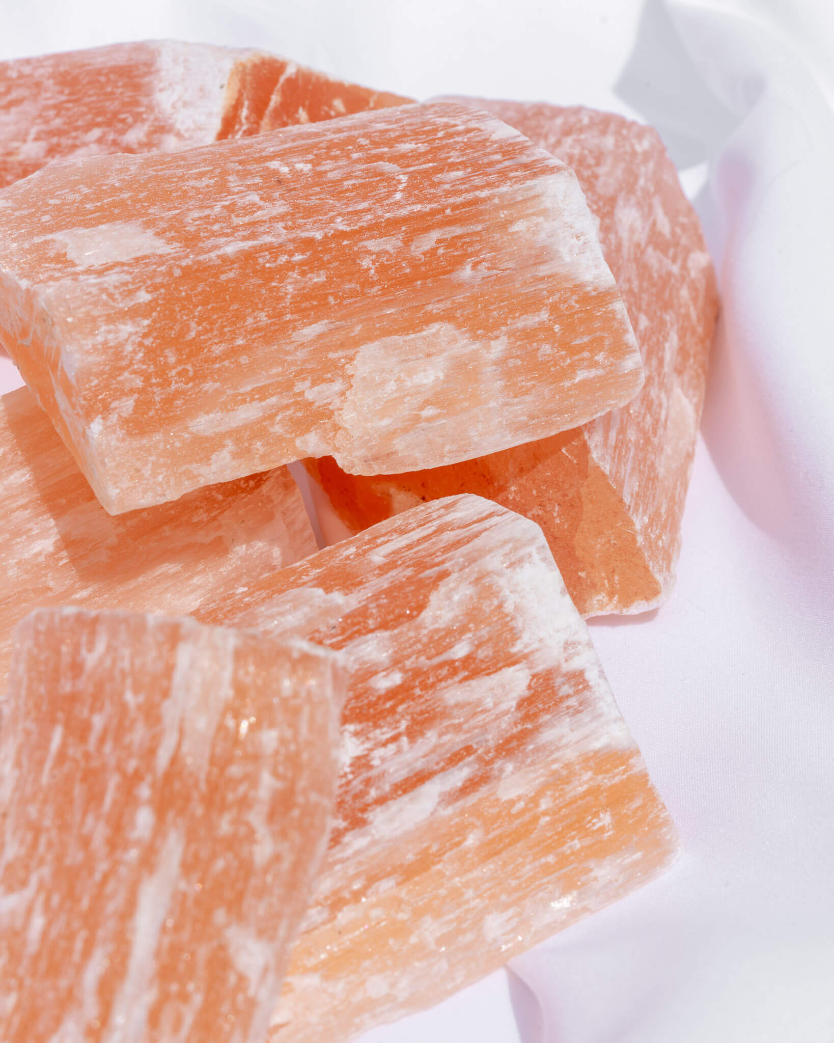 Peach Selenite Stick Healing Crystal