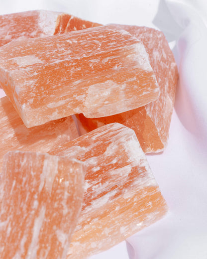 Peach Selenite Stick Healing Crystal