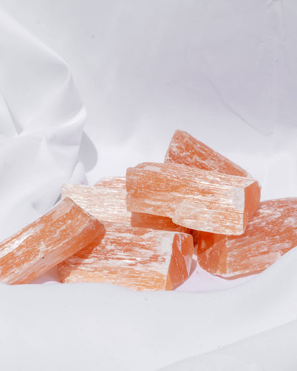 Peach Selenite Stick Healing Crystal