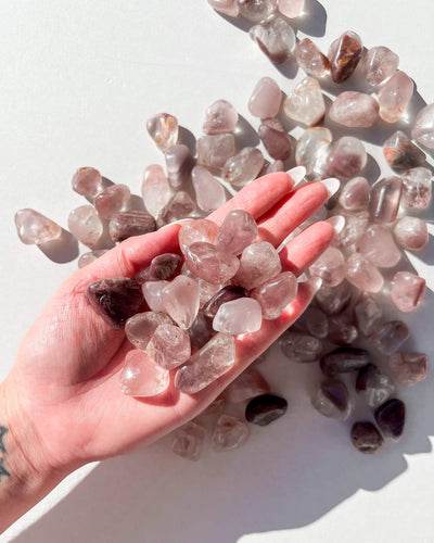 Pink Lithium Quartz Tumble Stone Healing Crystal