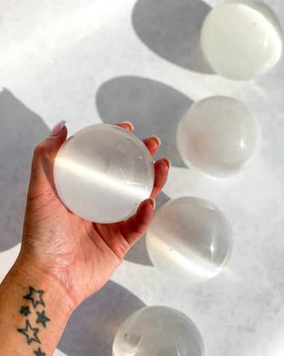 Selenite Spheres Healing Crystal