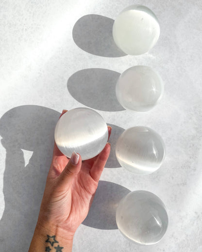 Selenite Spheres Healing Crystal